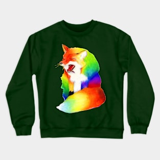 Tired Rainbow Fox Crewneck Sweatshirt